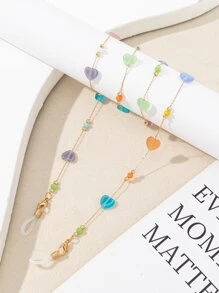 愛心裝飾口罩鏈 - 彩色 - 查看 1