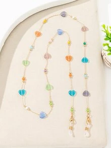 愛心裝飾口罩鏈 - 彩色 - 查看 2