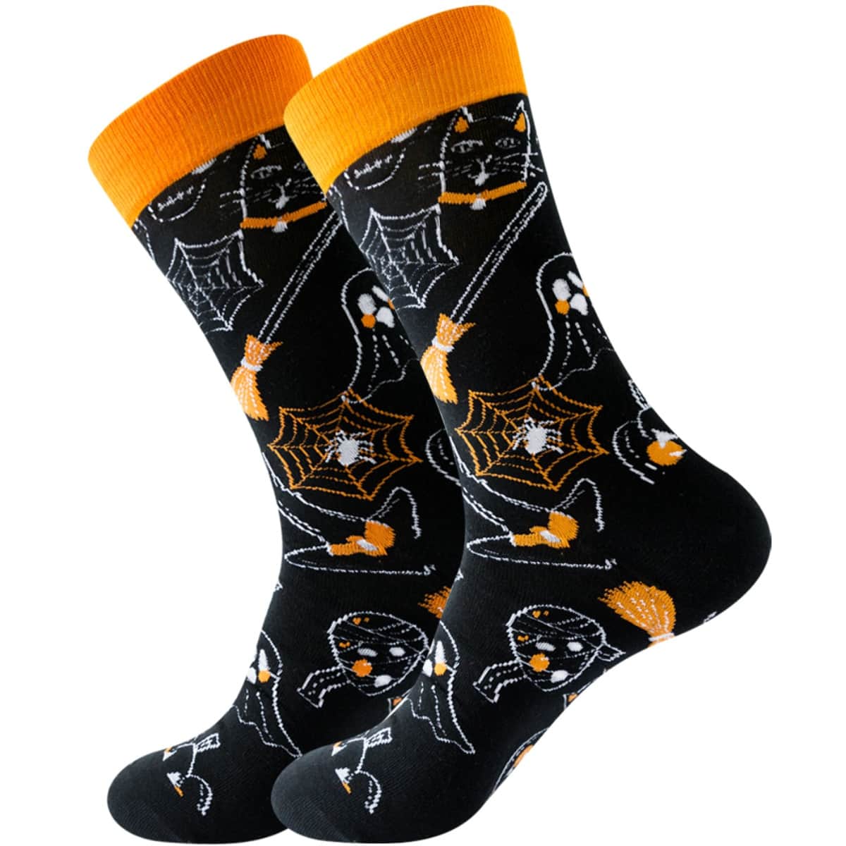 

1pair Halloween Ghost Graphic Crew Socks, Multicolor