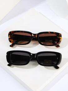 2pcs/Set Couple's Fashionable Sunglasses For Summer, Neon Sci-Fi Style, Non-Mainstream, Jelly Color, Ins Style, Y2k Style, Hip-Hop, Rock, Vintage, Small Square, Reinforced Metal Hinges Boho Sunglasses Sun Glasses Beach Accessories Sun Glasses Sunglasses Shades For Summer Beach Vacation,Outdoor,Travel