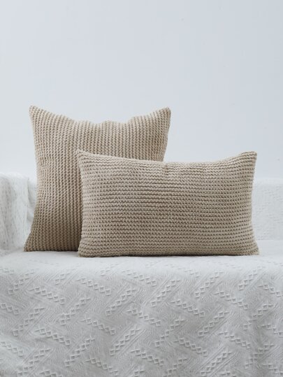Miater 1pc Plain Cushion Cover Without Filler, Simple Throw Pillow Case, Pillow Insert Not Include, For Sofa, Home Decor
