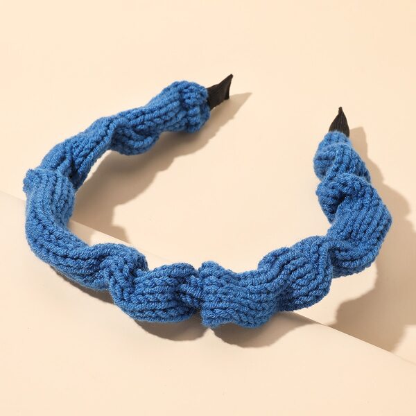 

Solid Knit Headband, Blue