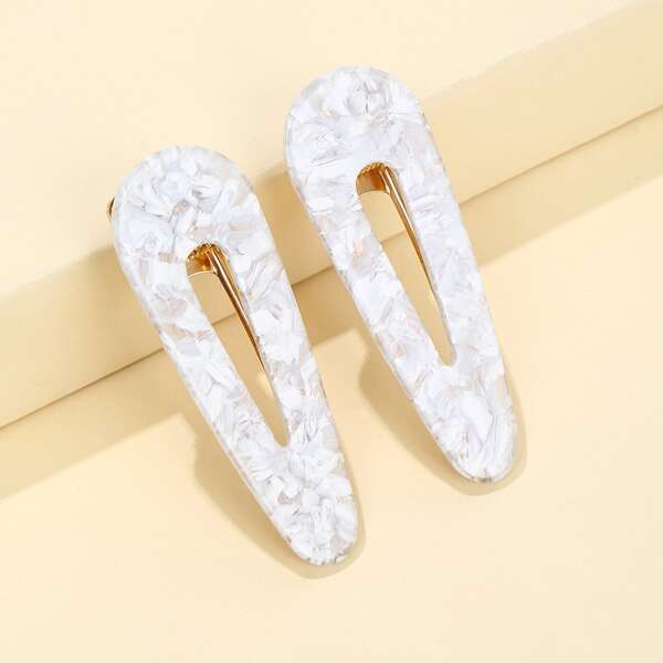 

2pcs Simple Hair Clip, White