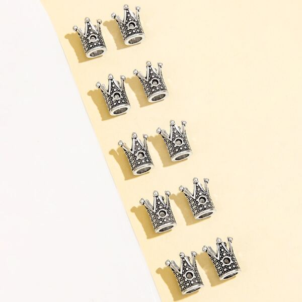 

10pcs Crown Design Hair Clip, Silver