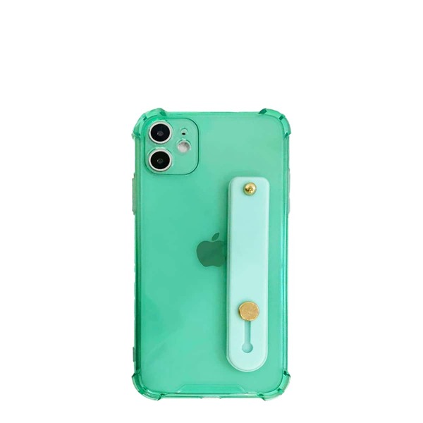 

Clear Phone Case With Wristband Holder, Green
