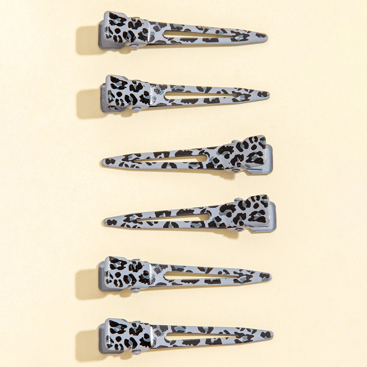 6шт Зажим для волос с леопардовым принтом