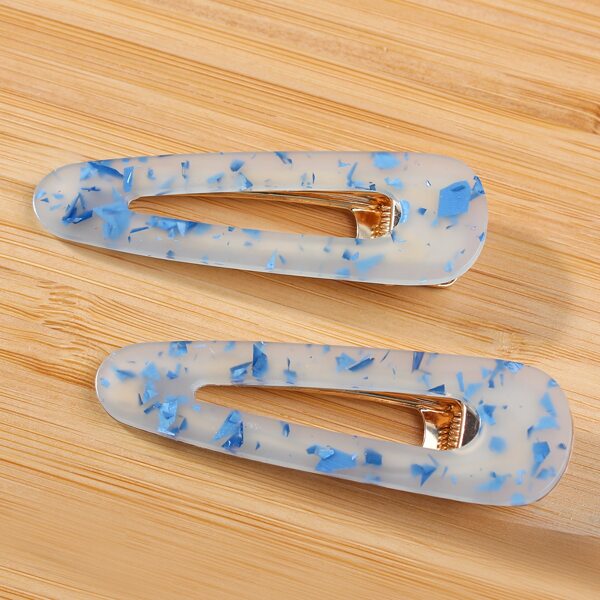 

2pcs Simple Hair Clip, Multicolor