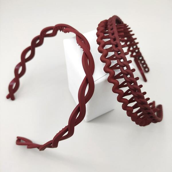 

3pcs Minimalist Headband, Burgundy