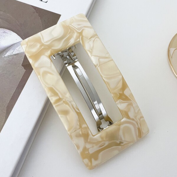 

Geo Decor Hair Clip, Beige
