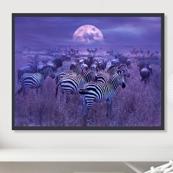

Zebra Print DIY Diamond Unframed Painting, Multicolor