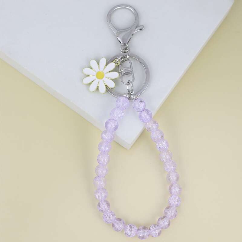 

Flower Charm Keychain, Multicolor