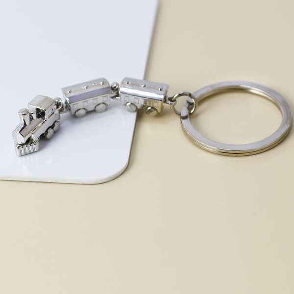 

Train Charm Keychain, Silver