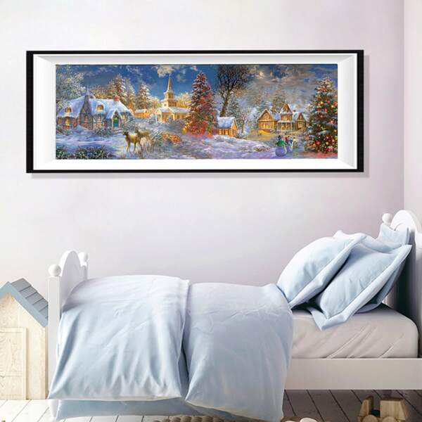 

Christmas Print DIY Diamond Unframed Painting, Multicolor