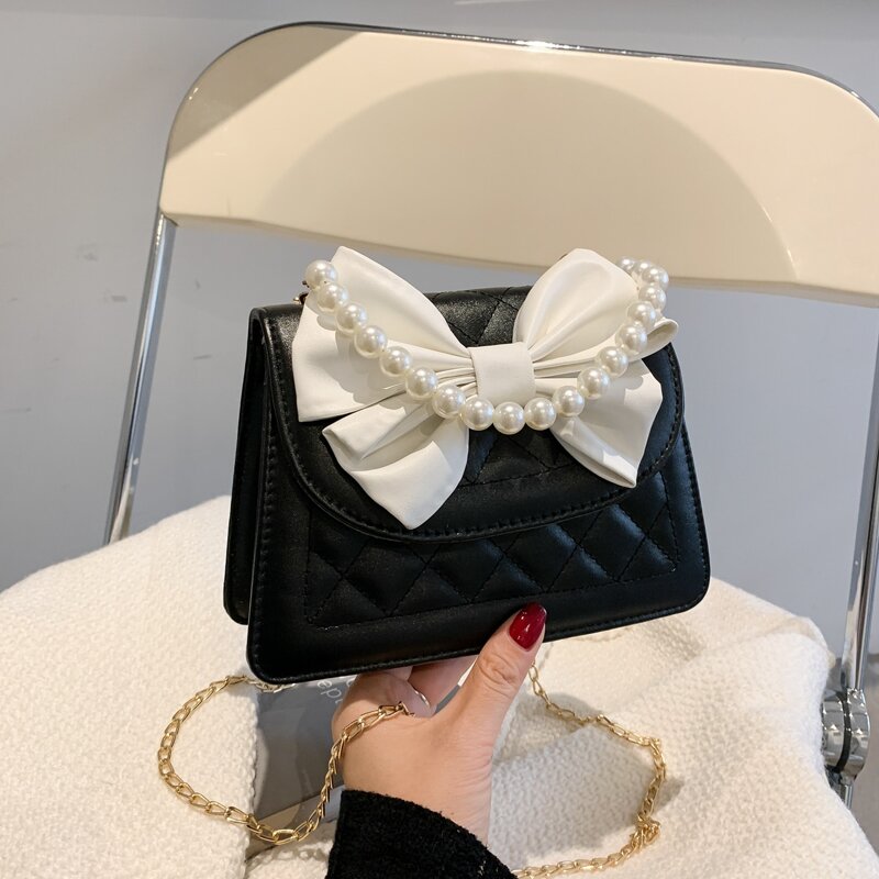 

Bow Decor Satchel Bag, Black