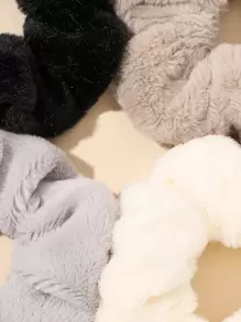 4 chiếc dây buộc tóc giả hình thỏ mềm mại và thoải mái, thích hợp cho mùa thu và mùa đông, dùng để buộc tóc đuôi ngựa dễ thương, dây chun buộc tóc, phụ kiện tóc, phụ kiện đội đầu, dây chun co giãn. - Nhiều màu - Xem 2