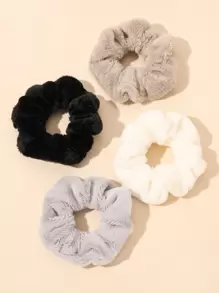 4 chiếc dây buộc tóc giả hình thỏ mềm mại và thoải mái, thích hợp cho mùa thu và mùa đông, dùng để buộc tóc đuôi ngựa dễ thương, dây chun buộc tóc, phụ kiện tóc, phụ kiện đội đầu, dây chun co giãn. - Nhiều màu - Xem 3