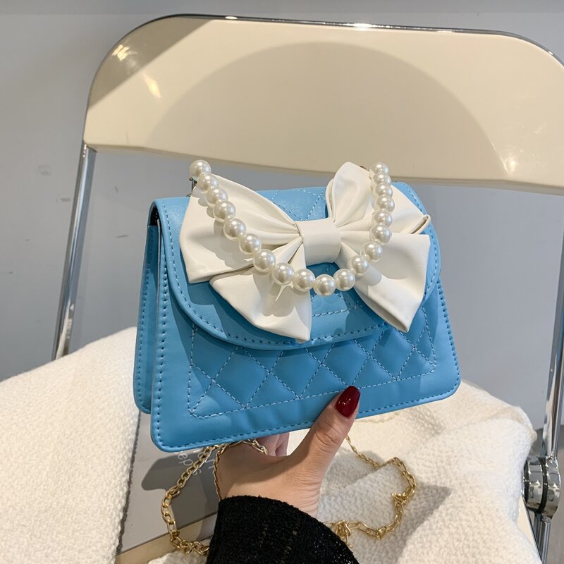 

Bow Decor Satchel Bag, Blue