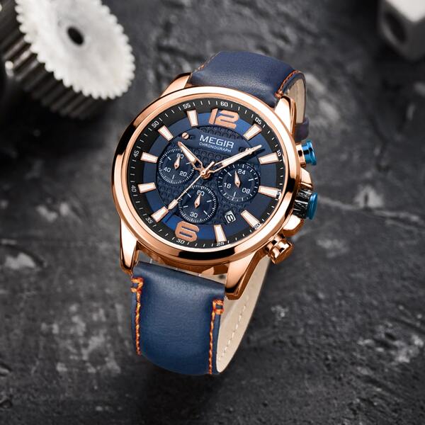 

Men Water Resistant Triple Dial Date Quartz Watch