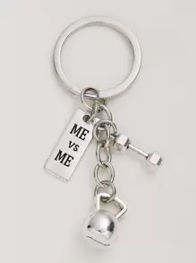 Simple Fashion Versatile Fitness Tool Keychain Car Accessories Bag Charm - Silver - View 1