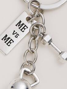 Simple Fashion Versatile Fitness Tool Keychain Car Accessories Bag Charm - Silver - View 3