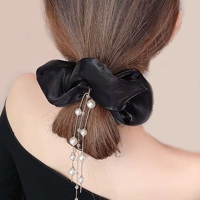 Faux Pearl Decor Hair Tie