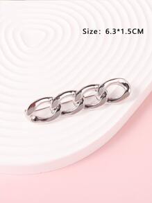 Chain Design Brooch - Silver - View 3