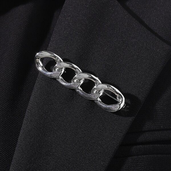 

Chain Design Brooch, Silver