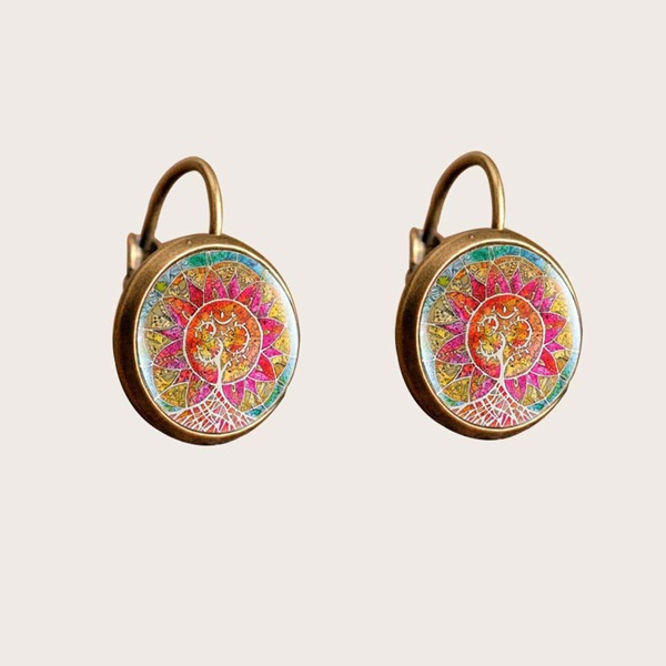 

Graphic Print Earrings, Multicolor