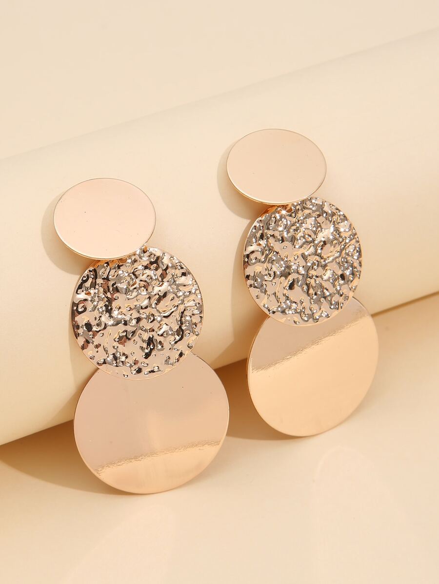 Bông tai thả trang trí tròn - Vàng - Xem 1