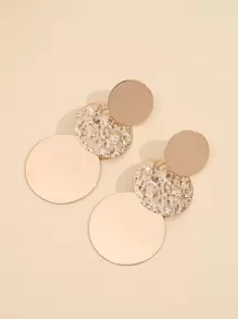 Bông tai thả trang trí tròn - Vàng - Xem 4