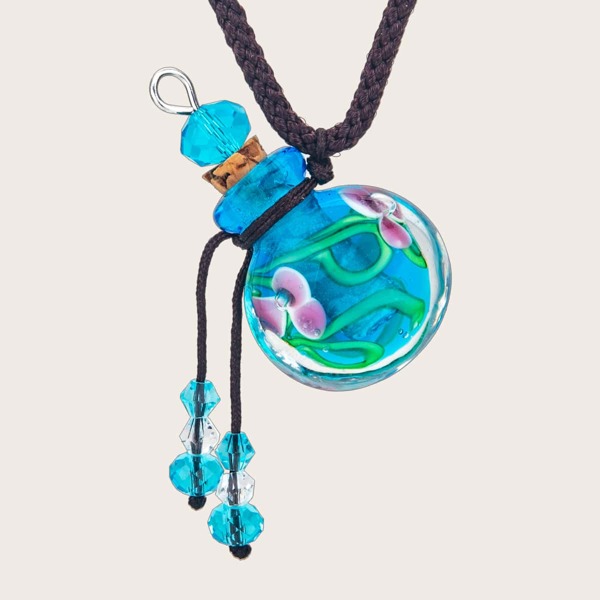 

Glass Bottle Decor Necklace, Multicolor