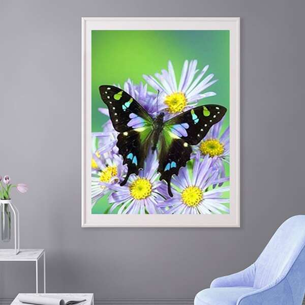

DIY Алмазная картина без рамы с принтом бабочки, Многоцветный
