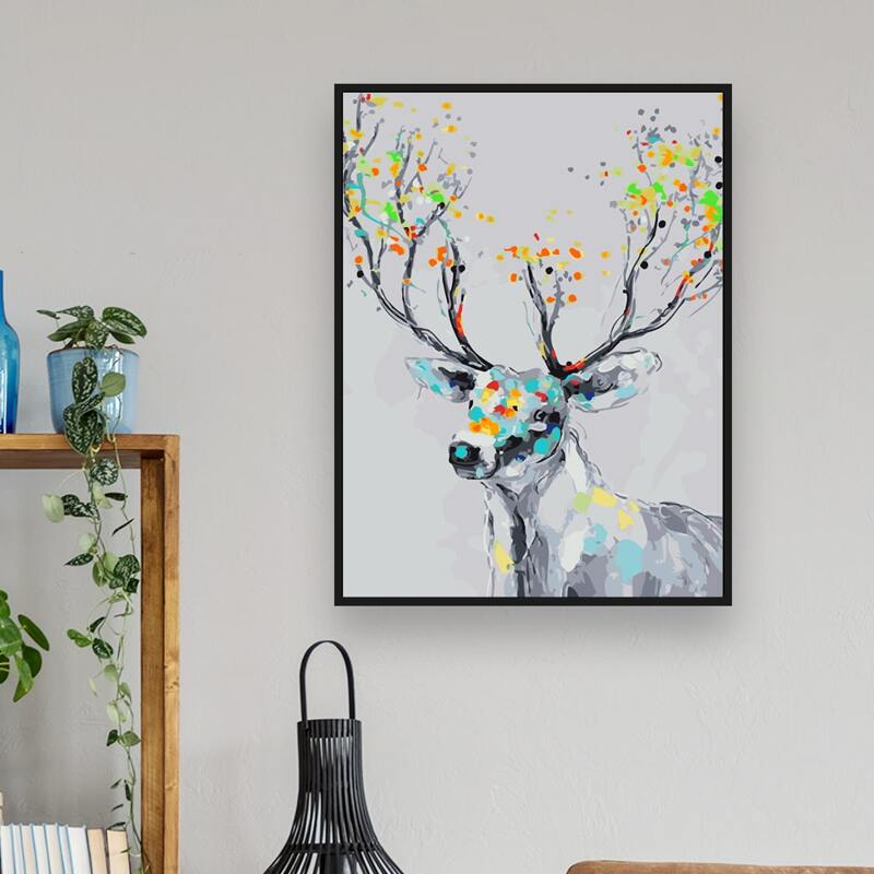 

Deer Print DIY Diamond Unframed Painting, Multicolor