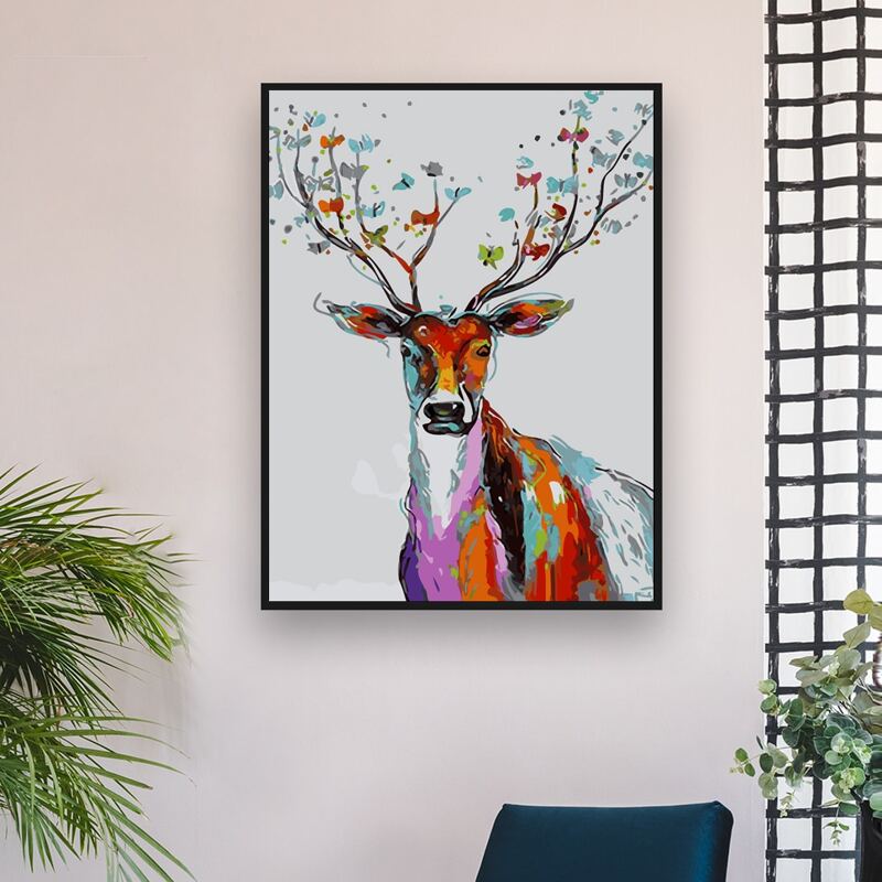 

Deer Print DIY Diamond Unframed Painting, Multicolor