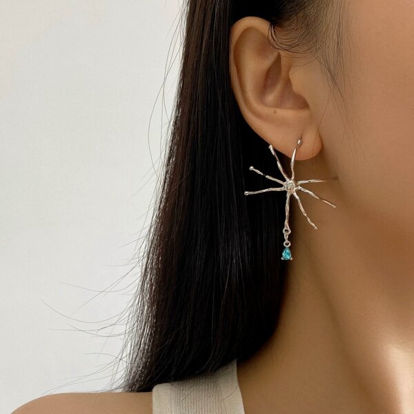 

Water Drop Charm Earrings, Silver
