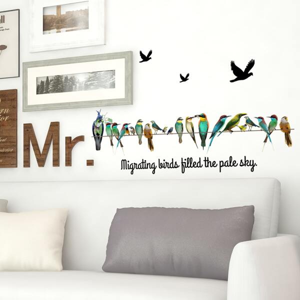 

Bird Pattern Wall Sticker, Multicolor