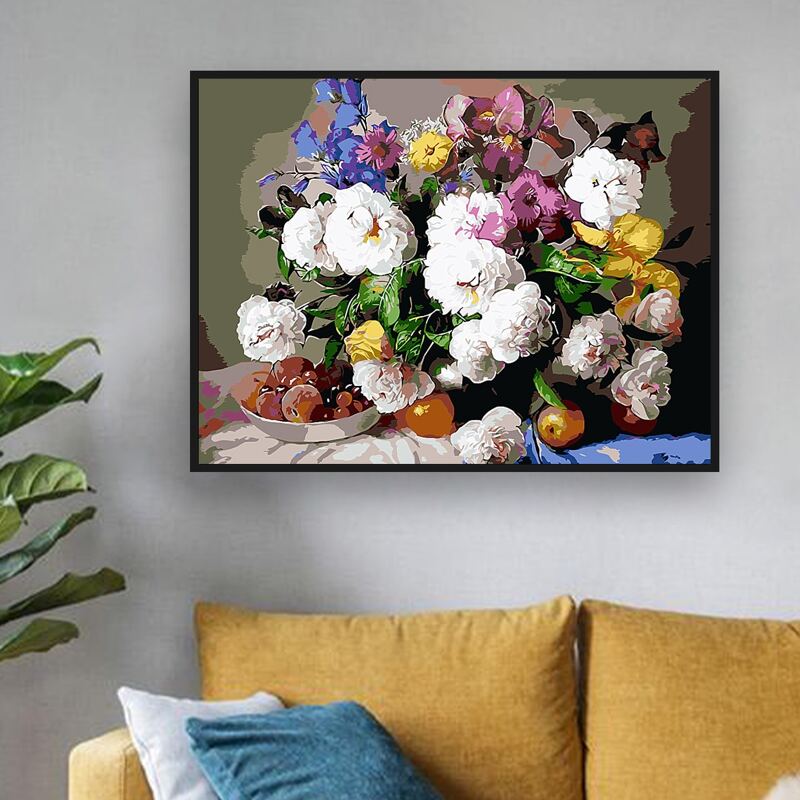 

Floral Pattern DIY Diamond Painting Without Frame, Multicolor