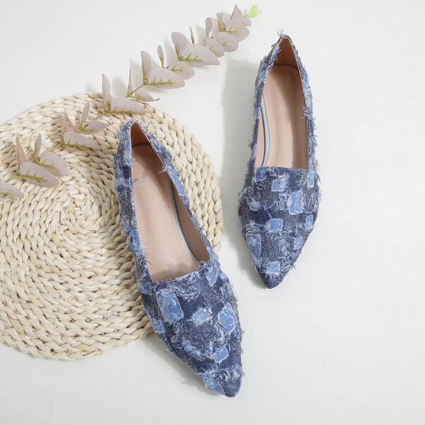 

Ripped Detail Loafers, Blue