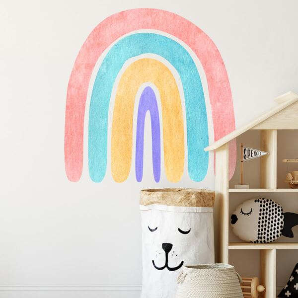 

2pcs Rainbow Pattern Wall Sticker, Multicolor