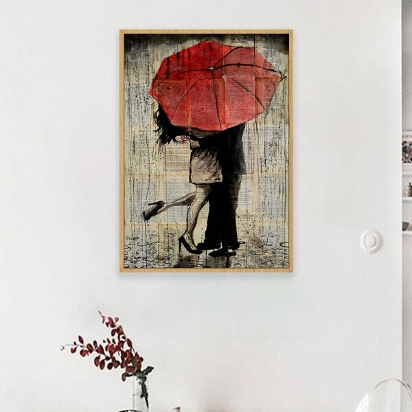 

1pc Embrace Print Unframed Painting, Multicolor
