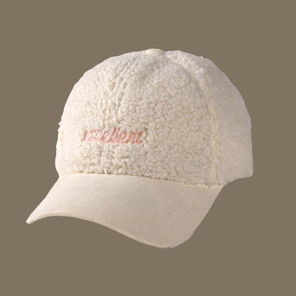 

Toddler Kids Fuzzy Baseball Cap, White