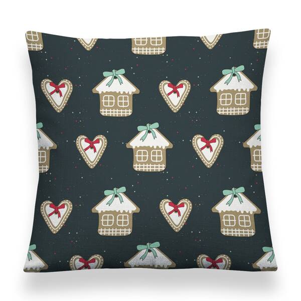 

Рождественский наружный чехол для подушки без наполнителя с узором сердечка, Многоцветный
