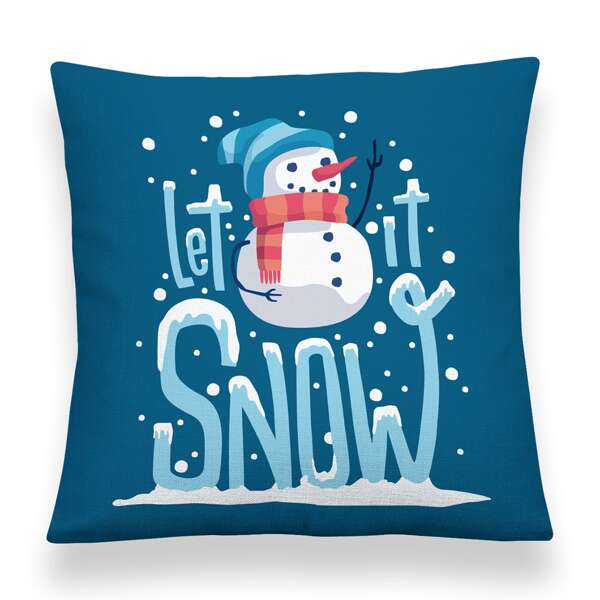 

Snowman Print Waterproof Outdoor Cushion Cover Without Filler, Multicolor