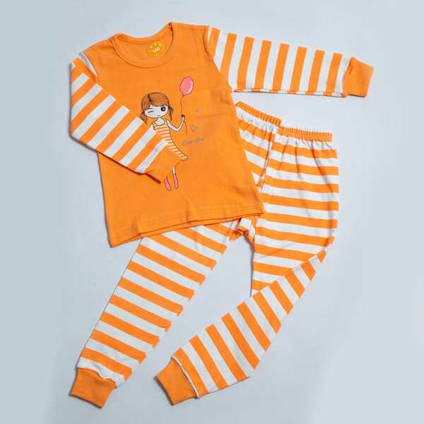 

для девочек Домашний комплект с узором фигуры & в полоску, Многоцветный