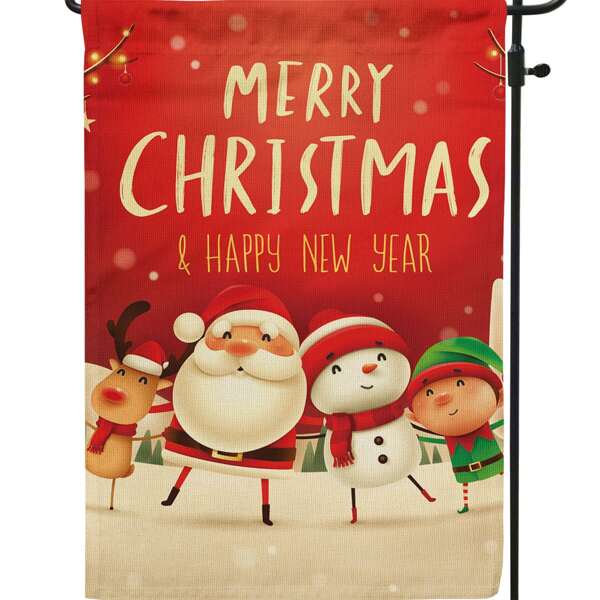 

Christmas Print Garden Flag, Multicolor