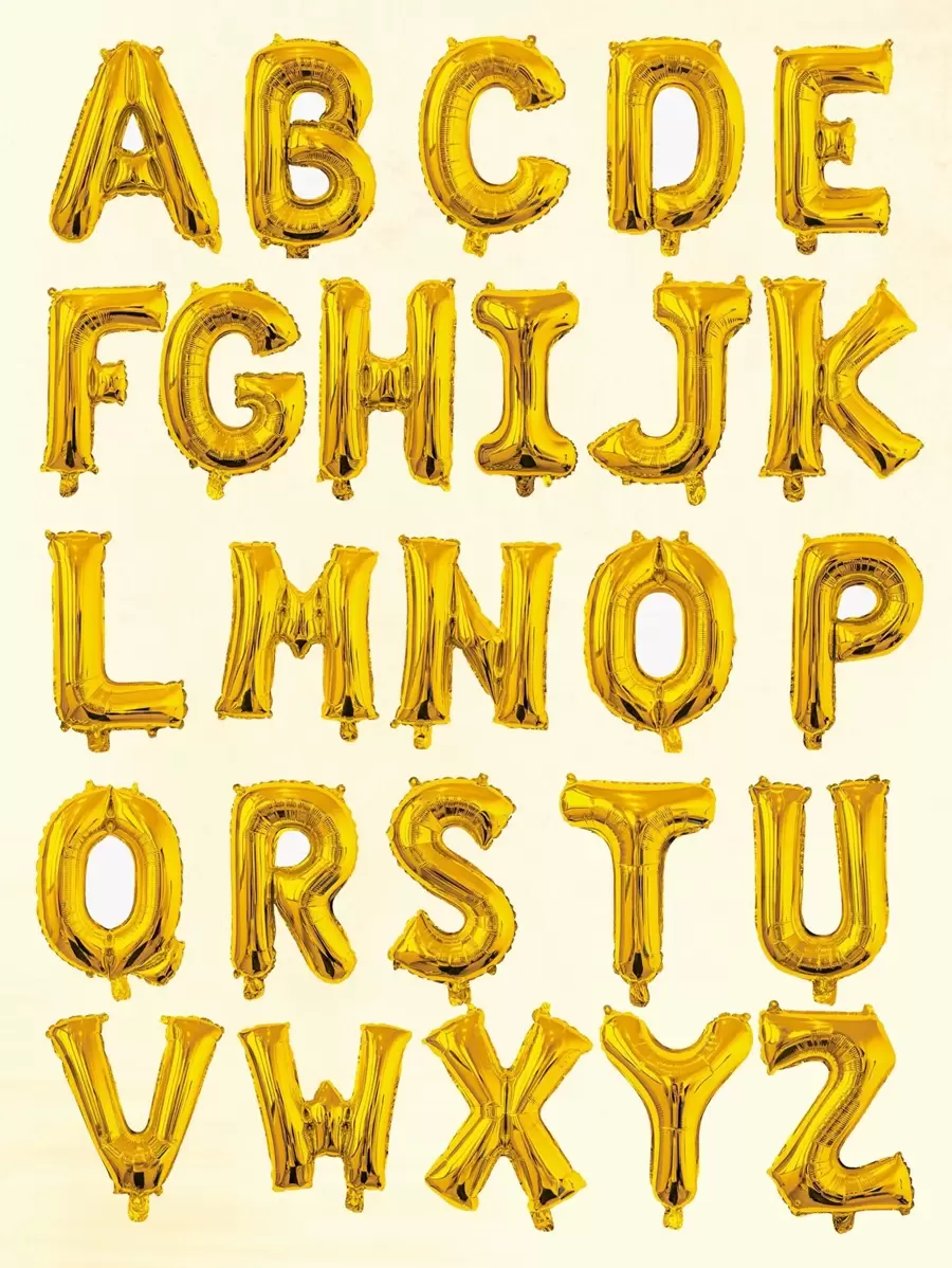 1 quả bóng bay lá chữ vàng hồng 32 inch, trang trí cho sinh nhật, đám cưới - Vàng - Xem 1