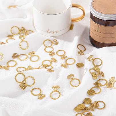 1pack Ring Shaped Throwing Confetti, Modern Glitter Detail Throwing Decoration For Wedding,Christmas