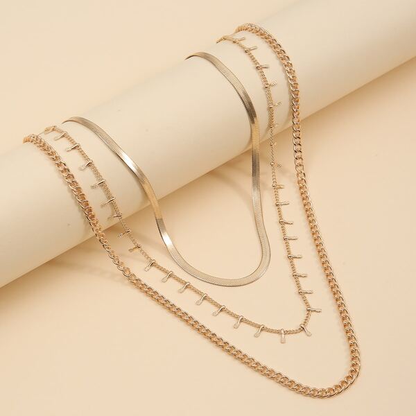 

Simple Layered Necklace, Gold