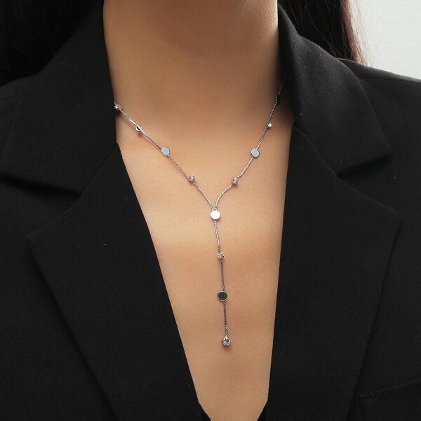 

Disc Decor Necklace, Silver