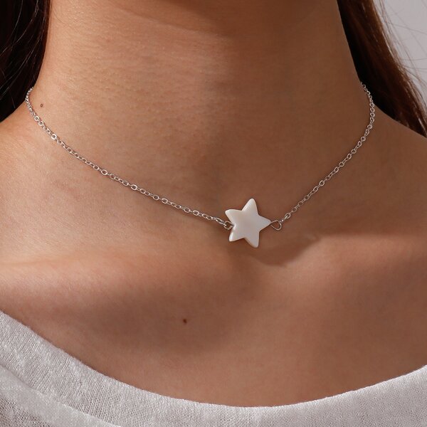 

Star Charm Necklace, Silver